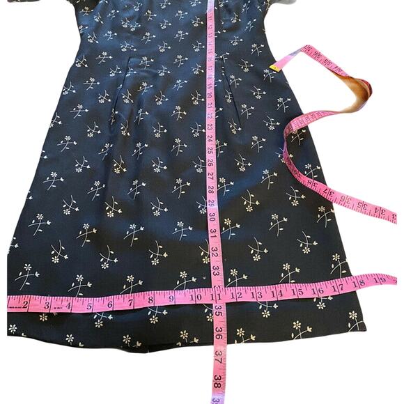 Talbots Floral Print Ponte Sheath midi Dress black sz 4 3/4 sleeve round neck - Picture 6 of 10